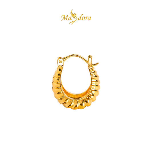 MASDORA 999 Gold Earring Earrings Subang Emas ~ Golden Leech Harp (EMAS 999/24K)