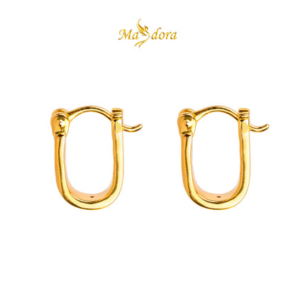 MASDORA 999 Gold Earring Earrings Subang Emas ~ Golden Linear Harp (EMAS 999/24K)