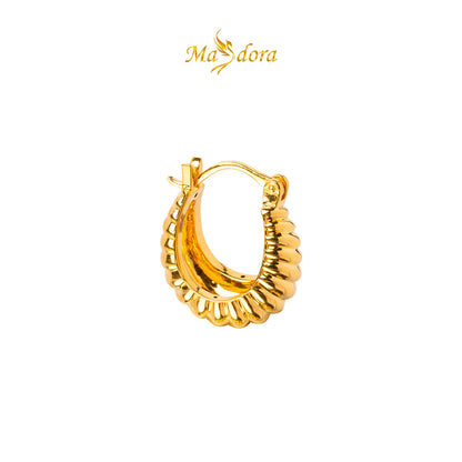 MASDORA 999 Gold Earring Earrings Subang Emas ~ Golden Leech Harp (EMAS 999/24K)
