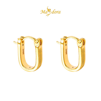 MASDORA 999 Gold Earring Earrings Subang Emas ~ Golden Linear Harp (EMAS 999/24K)