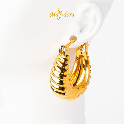 MASDORA 999 Gold Earring Earrings Subang Emas ~ Golden Leech Harp (EMAS 999/24K)