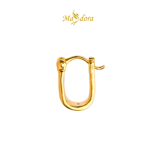MASDORA 999 Gold Earring Earrings Subang Emas ~ Golden Linear Harp (EMAS 999/24K)