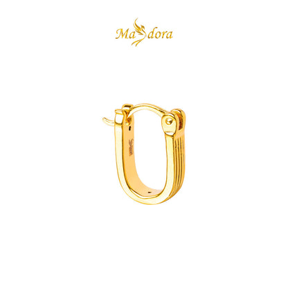MASDORA 999 Gold Earring Earrings Subang Emas ~ Golden Linear Harp (EMAS 999/24K)
