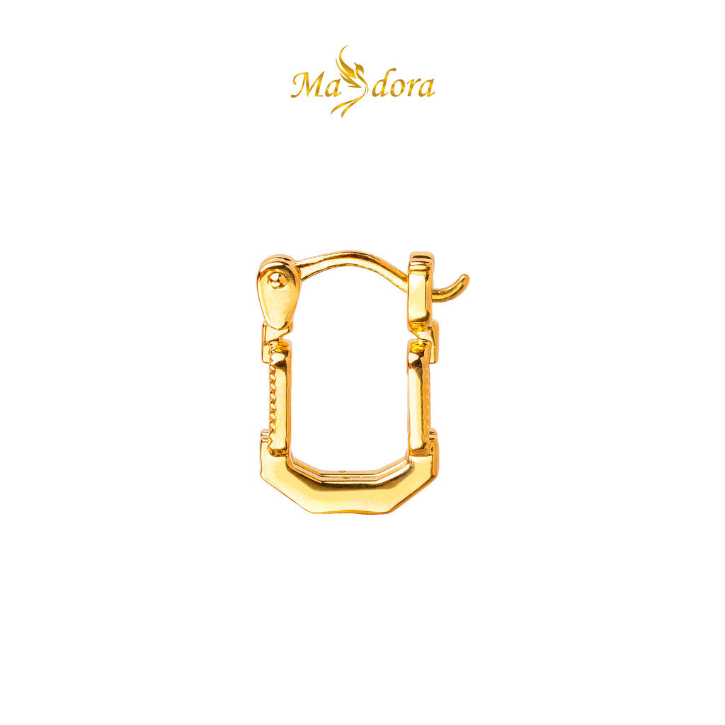 MASDORA 999 Gold Earring Earrings Subang Emas ~ Golden Paperclip Harp (EMAS 999/24K)