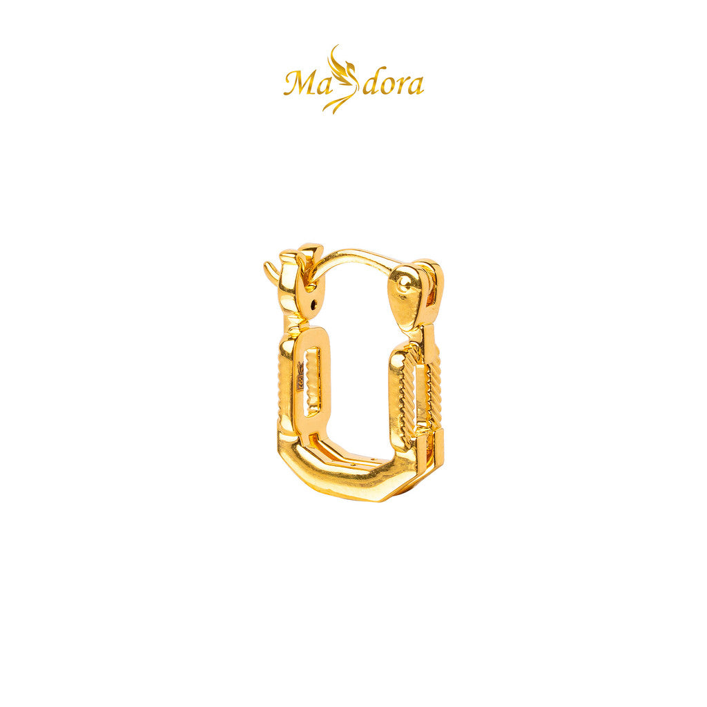 MASDORA 999 Gold Earring Earrings Subang Emas ~ Golden Paperclip Harp (EMAS 999/24K)