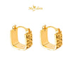 MASDORA 999 Gold Earring Earrings Subang Emas ~ Golden Crinkled Harp (EMAS 999/24K)