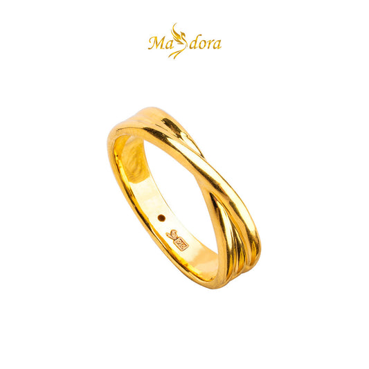 MASDORA 916 Gold Ring Rings Cincin Emas ~ HG Mini Mobius Twist (EMAS 916/22K)