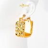 MASDORA 999 Gold Earring Earrings Subang Emas ~ Golden Crinkled Harp (EMAS 999/24K)