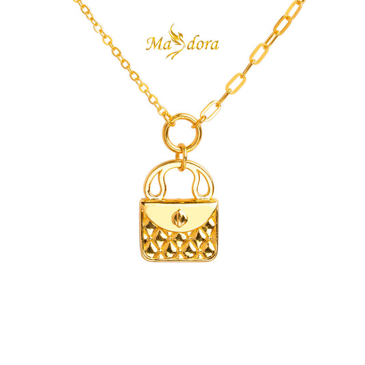 MASDORA 999 Gold Necklace Rantai Leher Emas ~ Exclusive Handbag Paperclip (EMAS 999/24K)