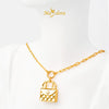 MASDORA 999 Gold Necklace Rantai Leher Emas ~ Exclusive Handbag Paperclip (EMAS 999/24K)