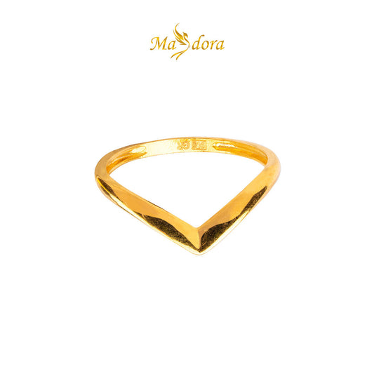 MASDORA 916 Gold Ring Rings Cincin Emas ~ Golden Subtle V (EMAS 916/22K)