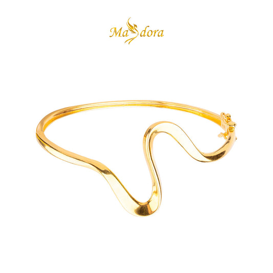 MASDORA 916 Gold Bangle Gelang Tangan Emas ~ Golden Elegant Sway (EMAS 916/22K)