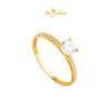 MASDORA 916 Gold Ring Rings Cincin Emas ~ Sparkling Aurora Solitaire  (EMAS 916/22K)