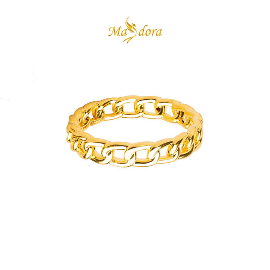 MASDORA 916 Gold Ring Rings Cincin Emas ~ HG Golden Chained Band (EMAS 916/22K)