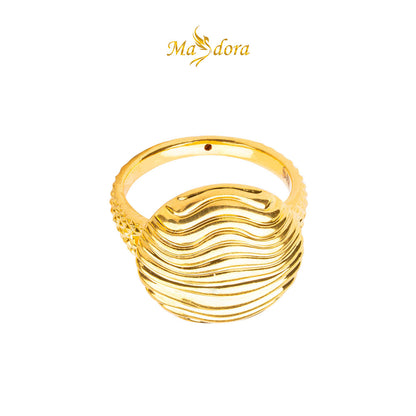 MASDORA 916 Gold Ring Rings Cincin Emas ~ HG Round Ripple Wave (EMAS 916/22K)