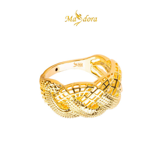 MASDORA 916 Gold Ring Rings Cincin Emas ~ HG Braided Half Paved (EMAS 916/22K)