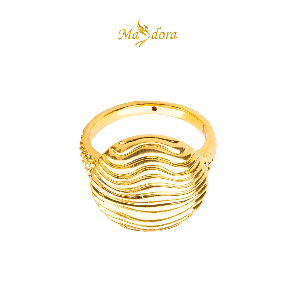 MASDORA 916 Gold Ring Rings Cincin Emas ~ HG Round Ripple Wave (EMAS 916/22K)