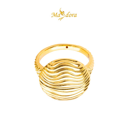 MASDORA 916 Gold Ring Rings Cincin Emas ~ HG Round Ripple Wave (EMAS 916/22K)