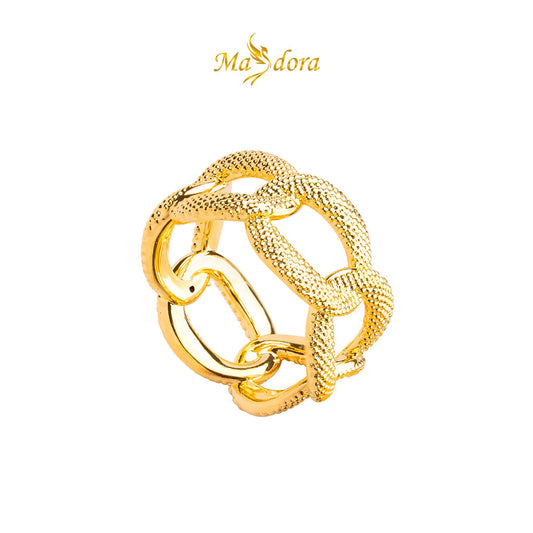 MASDORA 916 Gold Ring Rings Cincin Emas ~ HG Enormous Chained Band (EMAS 916/22K)
