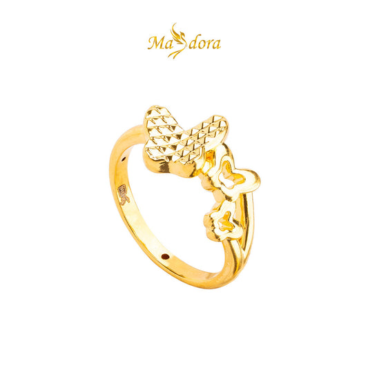 MASDORA 916 Gold Ring Rings Cincin Emas ~ HG Triple Genuine Butterfly (EMAS 916/22K)
