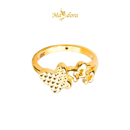 MASDORA 916 Gold Ring Rings Cincin Emas ~ HG Triple Genuine Butterfly (EMAS 916/22K)