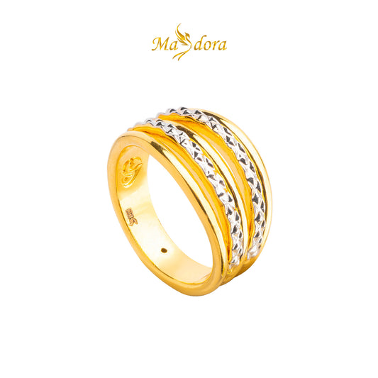 MASDORA 916 Gold Ring Rings Cincin Emas ~ HG Duotone Minimalist Cascade (EMAS 916/22K)