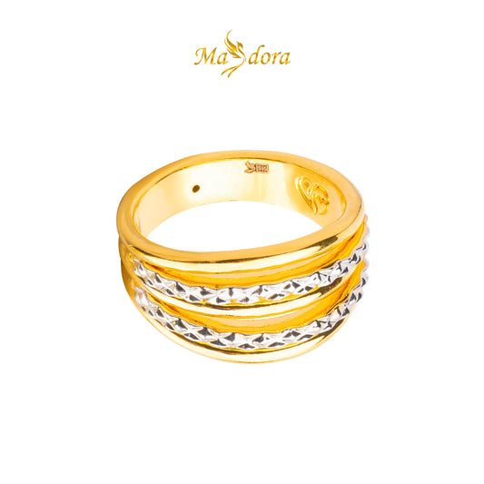 MASDORA 916 Gold Ring Rings Cincin Emas ~ HG Duotone Minimalist Cascade (EMAS 916/22K)