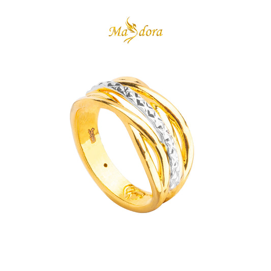 MASDORA 916 Gold Ring Rings Cincin Emas ~ HG Duotone Central Infinity (EMAS 916/22K)