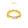 MASDORA 916 Gold Ring Rings Cincin Emas ~ HG Duotone Diamond Heart Band (EMAS 916/22K)