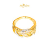 MASDORA 916 Gold Ring Rings Cincin Emas ~ HG Duotone Braided Half Paved (EMAS 916/22K)