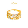 MASDORA 916 Gold Ring Rings Cincin Emas ~ HG Duotone Braided Half Paved (EMAS 916/22K)