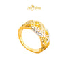 MASDORA 916 Gold Ring Rings Cincin Emas ~ HG Duotone Braided Half Paved (EMAS 916/22K)
