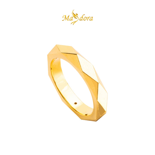 MASDORA 916 Gold Ring Rings Cincin Emas ~ HG Golden Sided Band (EMAS 916/22K)