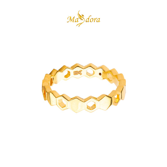 MASDORA 916 Gold Ring Rings Cincin Emas ~ HG Honeycomb Band (EMAS 916/22K)