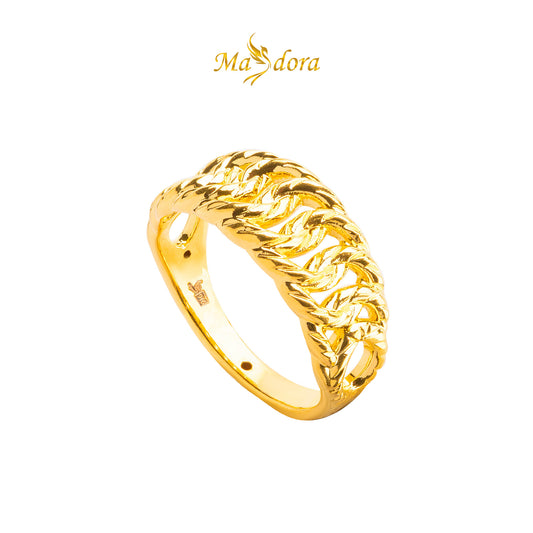 MASDORA 916 Gold Ring Rings Cincin Emas ~ HG Golden Mini Crescent (EMAS 916/22K)