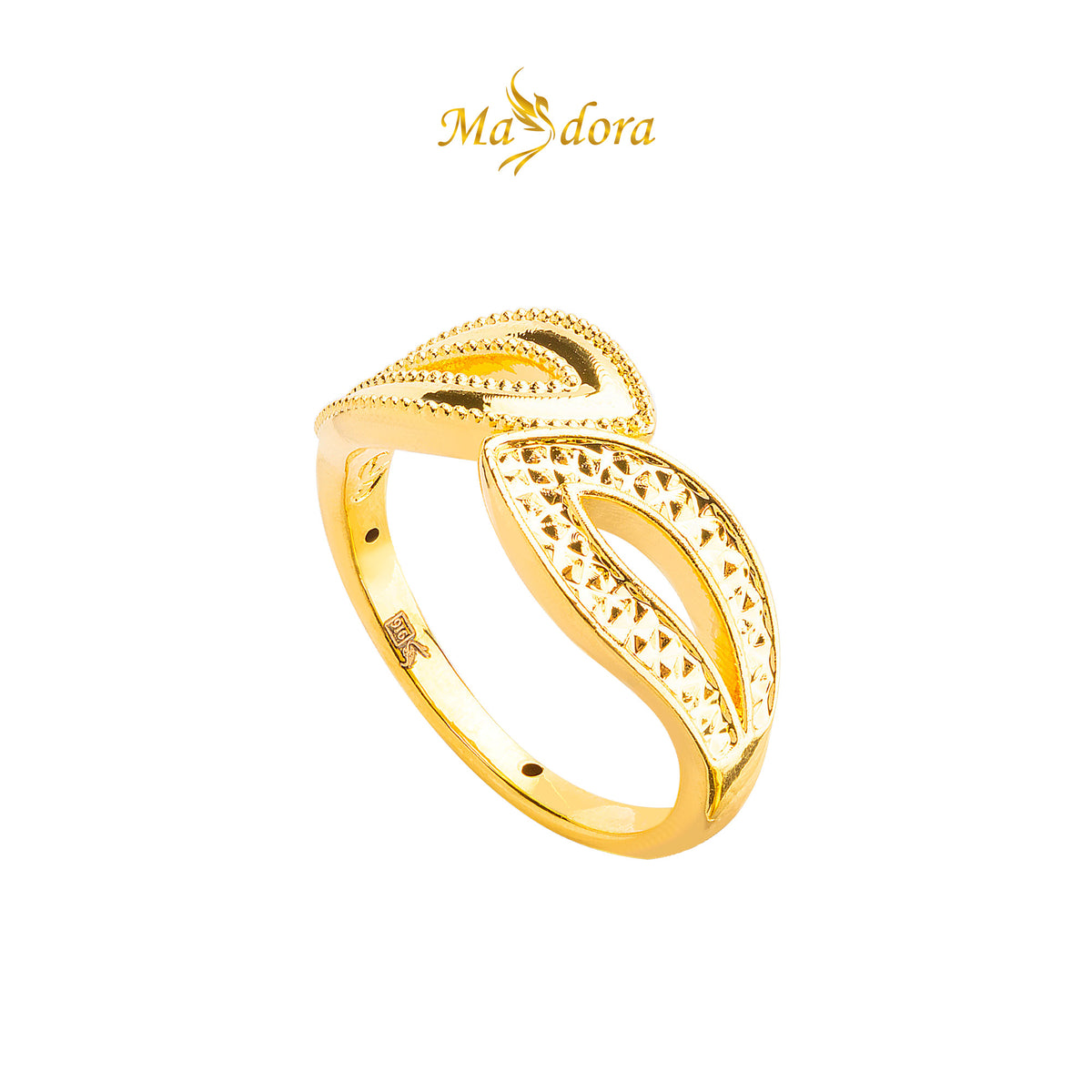 MASDORA 916 Gold Ring Rings Cincin Emas ~ HG Golden Split Droplets (EMAS 916/22K)
