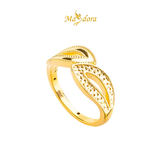 MASDORA 916 Gold Ring Rings Cincin Emas ~ HG Golden Split Droplets (EMAS 916/22K)