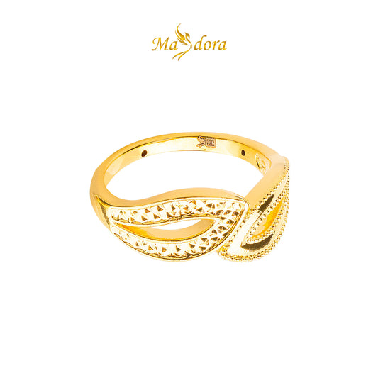 MASDORA 916 Gold Ring Rings Cincin Emas ~ HG Golden Split Droplets (EMAS 916/22K)