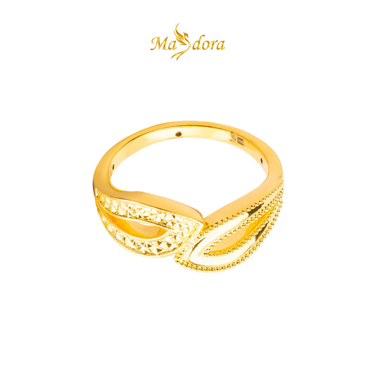 MASDORA 916 Gold Ring Rings Cincin Emas ~ HG Golden Split Droplets (EMAS 916/22K)