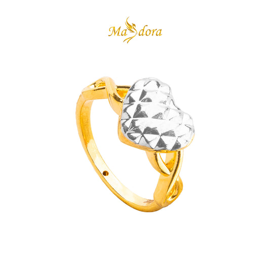 MASDORA 916 Gold Ring Rings Cincin Emas ~ HG Twisted Diamond Heart (EMAS 916/22K)