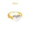 MASDORA 916 Gold Ring Rings Cincin Emas ~ HG Twisted Diamond Heart (EMAS 916/22K)