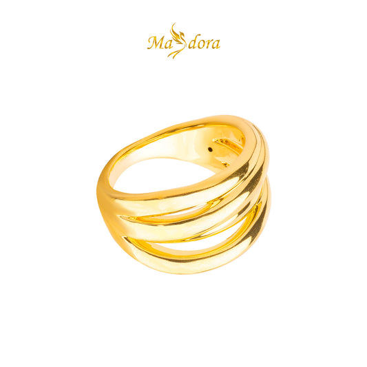 MASDORA 916 Gold Ring Rings Cincin Emas ~ HG Wide Snowdrop Petal (EMAS 916/22K)