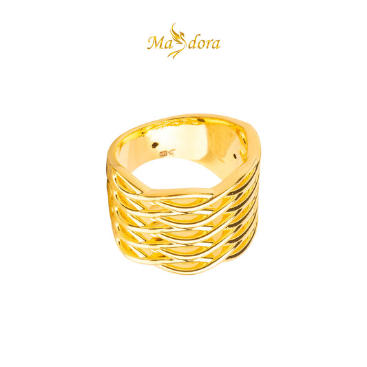 MASDORA 916 Gold Ring Rings Cincin Emas ~ HG Golden Quintuple Ripple (EMAS 916/22K)