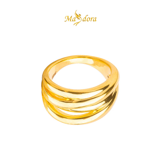 MASDORA 916 Gold Ring Rings Cincin Emas ~ HG Wide Snowdrop Petal (EMAS 916/22K)