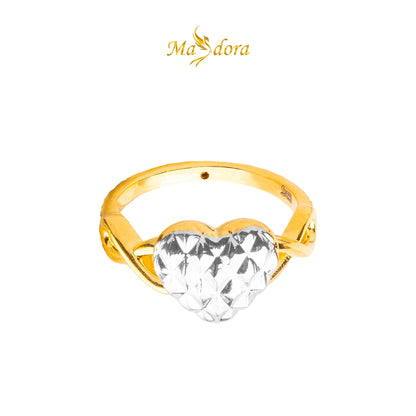 MASDORA 916 Gold Ring Rings Cincin Emas ~ HG Twisted Diamond Heart (EMAS 916/22K)