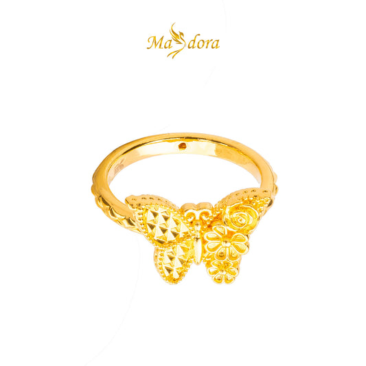 MASDORA 916 Gold Ring Rings Cincin Emas ~ HG Golden Flora Butterfly (EMAS 916/22K)