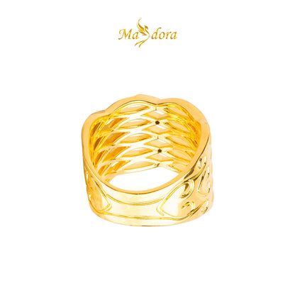 MASDORA 916 Gold Ring Rings Cincin Emas ~ HG Golden Quintuple Ripple (EMAS 916/22K)