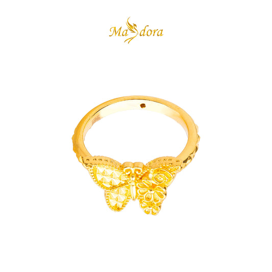 MASDORA 916 Gold Ring Rings Cincin Emas ~ HG Golden Flora Butterfly (EMAS 916/22K)