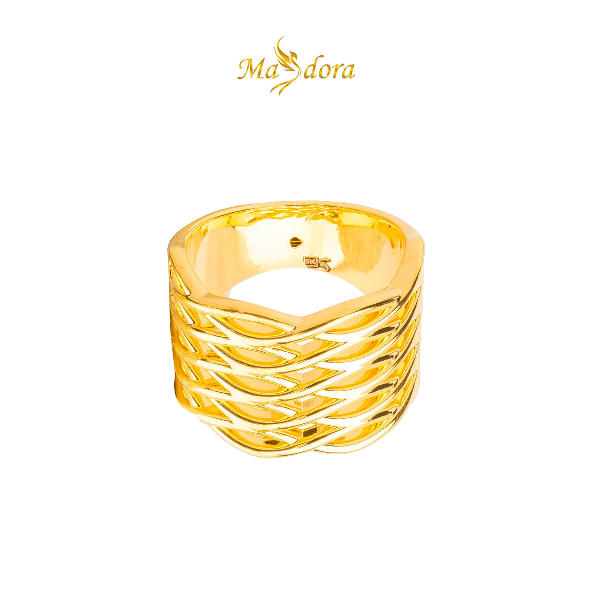MASDORA 916 Gold Ring Rings Cincin Emas ~ HG Golden Quintuple Ripple (EMAS 916/22K)
