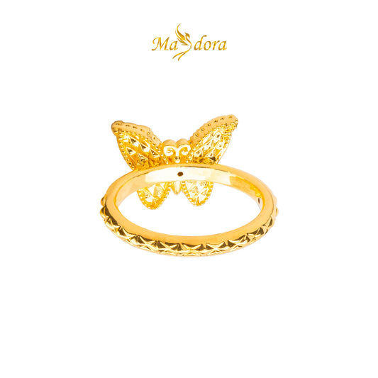 MASDORA 916 Gold Ring Rings Cincin Emas ~ HG Golden Flora Butterfly (EMAS 916/22K)